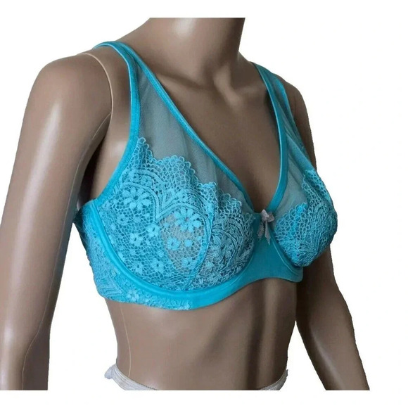 Victoria's Secret Body by Victoria Unlined Demi Bra blue Size 34DDD - Picture 2 of 6